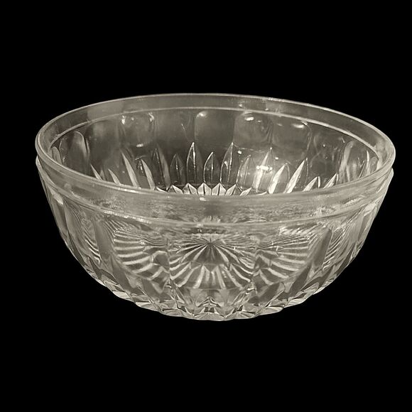 Vintage Modern Cut Glass Bowl 8 3/4" x 3 3/4" Heavy - Picture 3 of 8